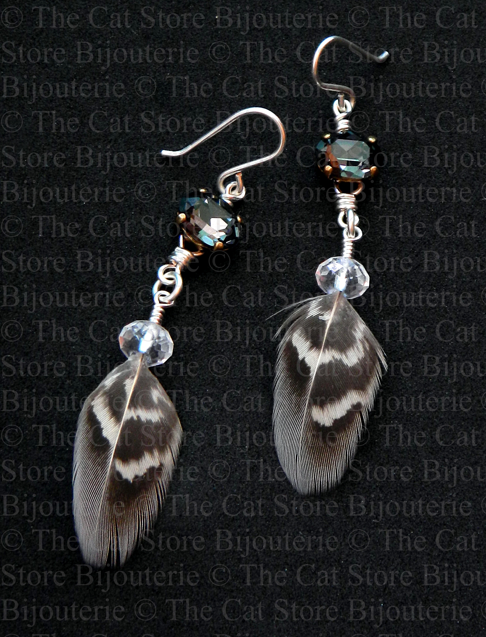 boucles d'oreilles black roses THE CAT STORE Bijouterie