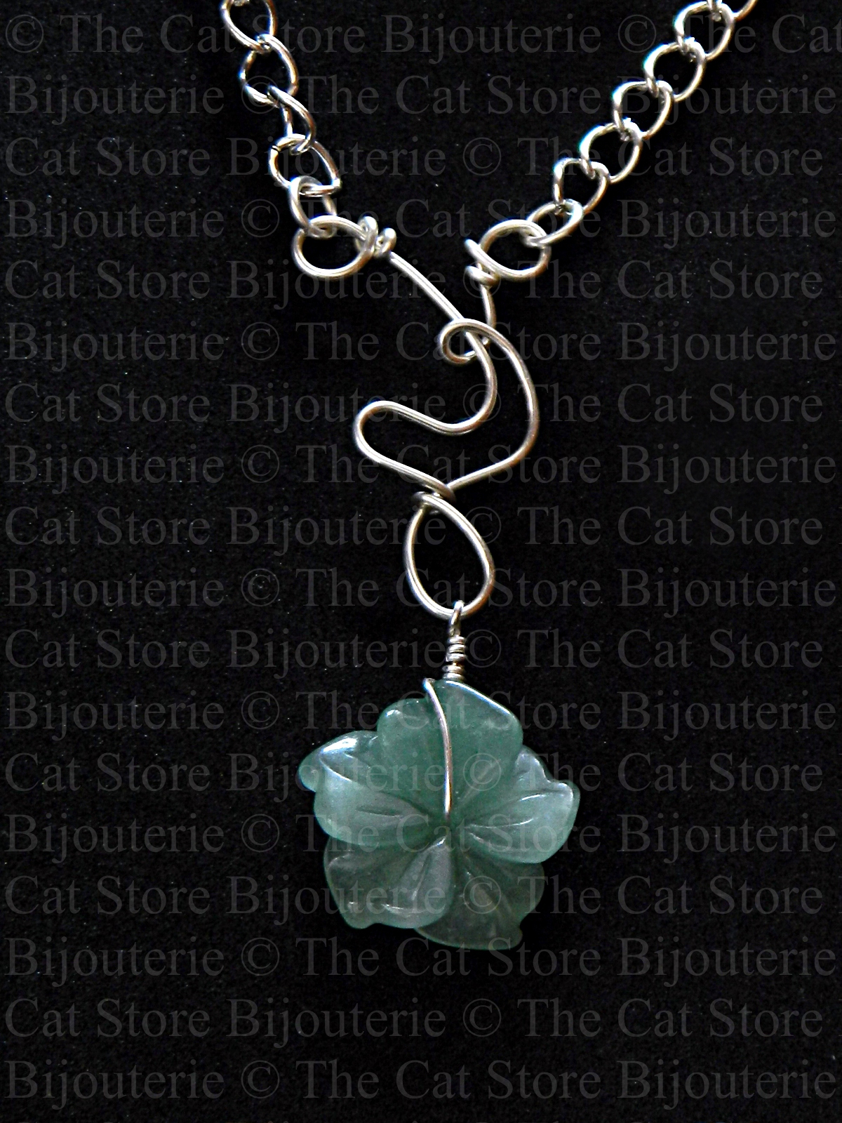 collier-pendentif aloha art nouveau aventurine THE CAT STORE Bijouterie