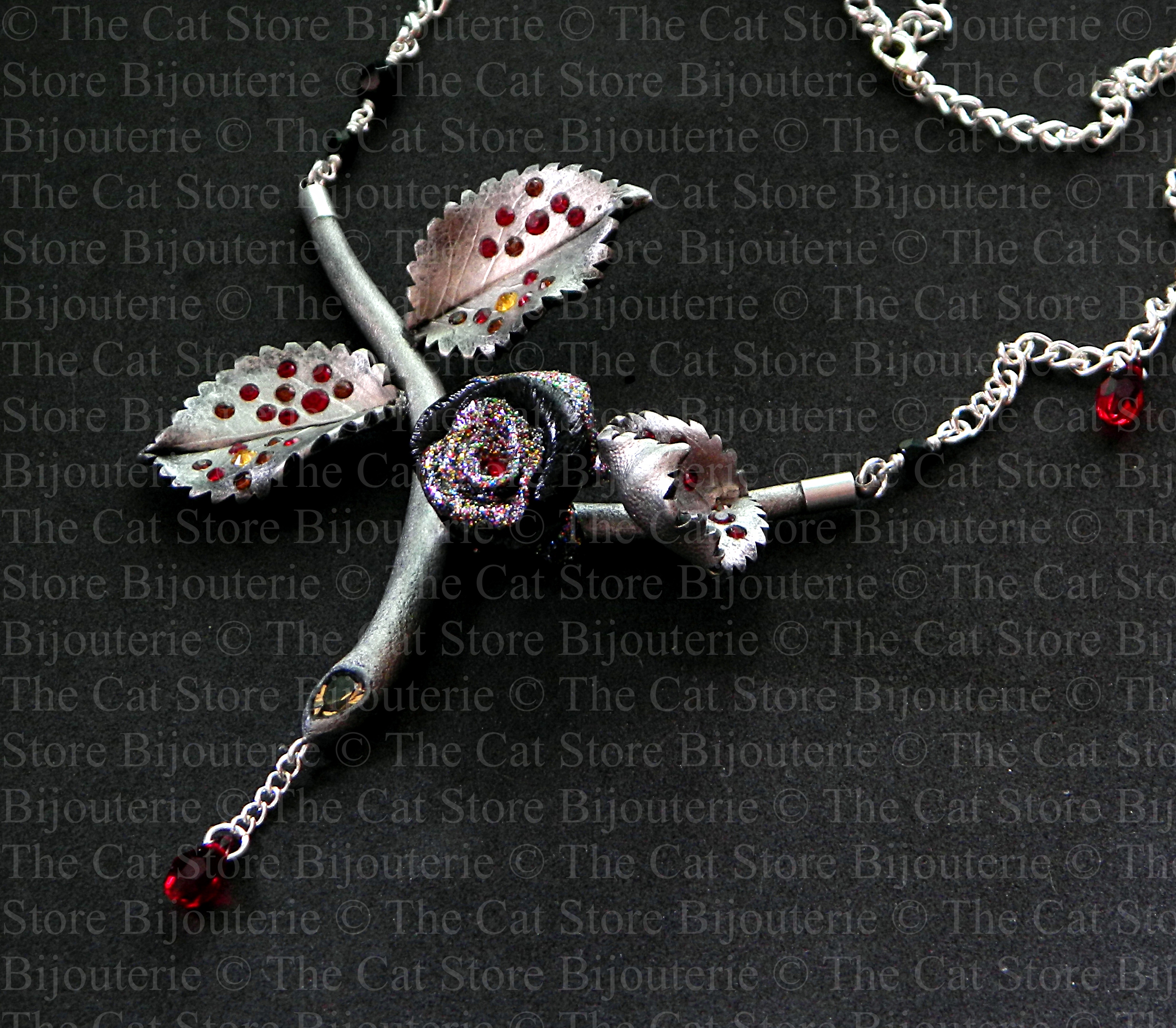 collier rosa venomous disco 2 =THE CAT STORE Bijouterie=